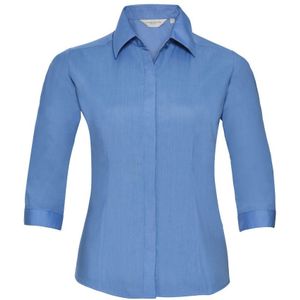 Russell Collectie Dames 3/4 Mouwen Poly-Katoen Easy Care Gevochten Poplin Shirt (Bedrijfsblauw)
