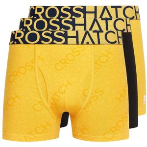 Crosshatch Heren Typan Boxershorts (Pack of 3) (Geel)