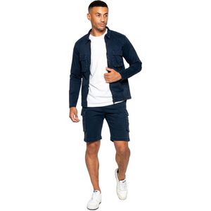 Enzo | Cargo trainingspak voor heren met shorts - marineblauw