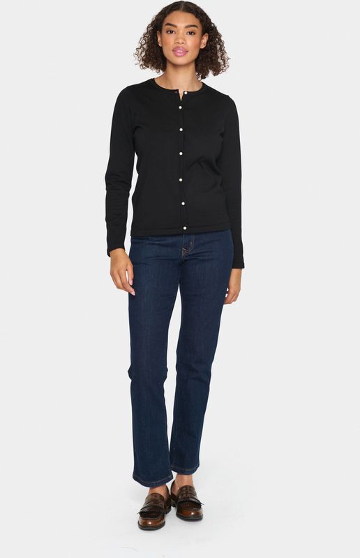 Cardigan - Zwart - Met Decoratieve Knopen - Lange Mouwen