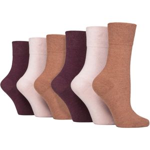6-pack Dames Non-elastische Katoenen Diabetessokken met Naadloze Teen