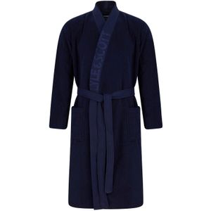 Lyle & Scott Heren Text Jacquard Badjas (Blauw)