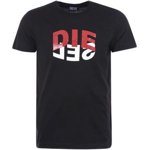 Diesel T-Diego N22 T-shirt met tweekleurig logo voor heren, zwart