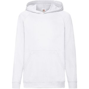 Fruit Of The Loom Kinderen Unisex Lichtgewicht Sweatshirt Met Capuchon / Hoodie (Wit)