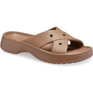 Crocs Classic Cross Strap Thermoplastische Dames Sandalen in Melk Chocolade