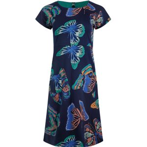 Weird Fish Dames/Dames Tallahassee Butterflies Organic Jurk (Donkerblauw)
