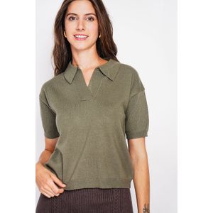 William de Faye - Ribbed Polo -  KAKI