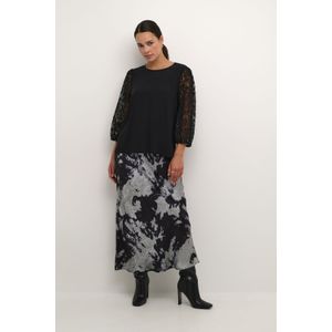 Kaffe - Blouseshirt - Zwart - Effen - Driekwart Mouw