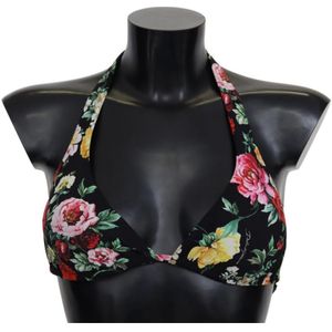 Dolce & Gabbana Zwemkleding Bikinitops voor dames in zwarte bloemenprint