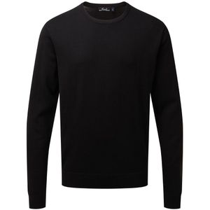Premier Volwassenen Unisex Cotton Rich Crew Neck Sweater (Zwart)