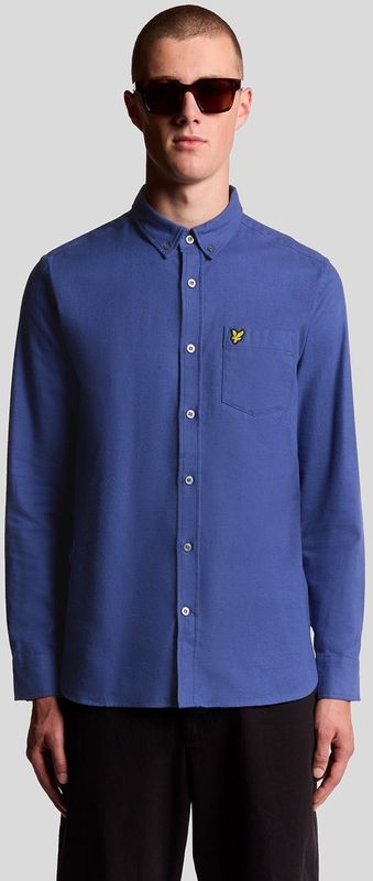 Lyle & Scott - Overhemd - Blauw - Flanel - Lange Mouwen