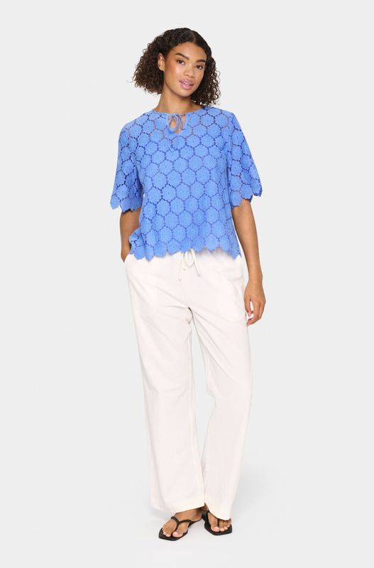 Saint Tropez, Dames, Blouses & Shirts, Blauw, Maat: L