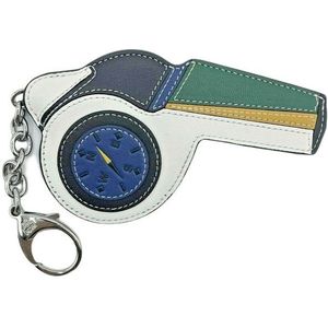 MCM Witte/groen leer Zwart Visetos Whistle Charm Key Ring Mzz9AMM08WT001