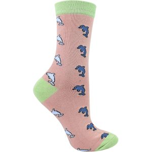 Dames Dolphins Novelty Geprinte Bamboosokken
