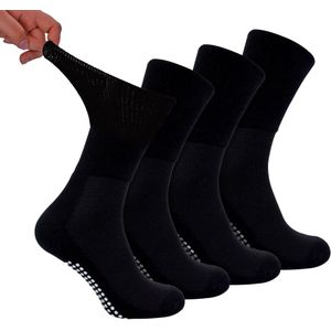 4-Pack Bamboe Diabetessokken met Grip voor Mannen en Vrouwen