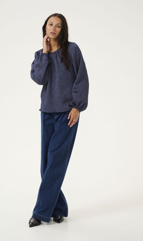 Blouse met lange mouwen Regular fit Midnight Marine