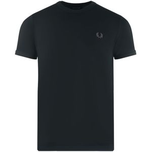 Fred Perry Tonal Taped Ringer Black T-Shirt