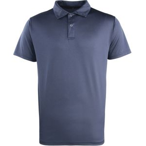 Premier Unisex Coolchecker Studded Plain Polo Shirt (Marine)