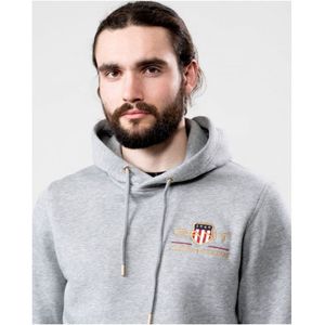 GANT Hoodie Grey Melange - Maat M