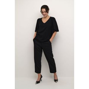 Blouse - Korte Mouwen - Zwart - 100% Viscose (LENZING™ ECOVERO™)