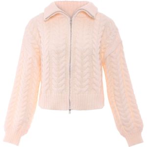 Mymo - Vest - Wolwit - Kabelgebreid - Dames