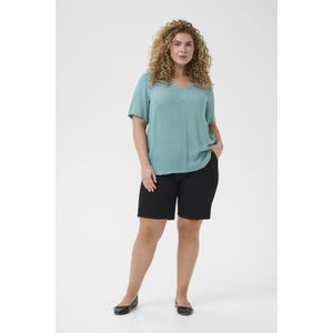 Blouse met korte mouwen Regular fit Teal blue