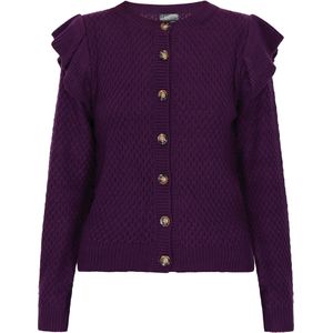 DreiMaster - Vest - Structuurpatroon - Ronde Halslijn - Knoopsluiting - Lange Mouwen