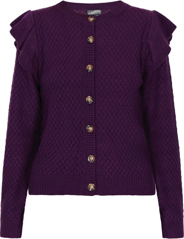 DreiMaster - Vest - Structuurpatroon - Ronde Halslijn - Knoopsluiting - Lange Mouwen