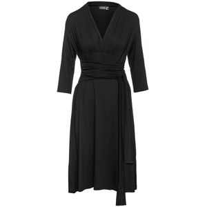 Zwarte Empire Line-jurk met riem