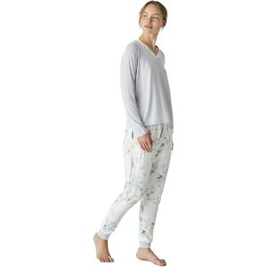 JJBEP1101 Damespyjama met lange mouwen en V-hals
