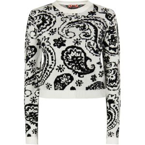 myMo - ROCKS - Trui - Zwart - Offwhite - Slanke Pasvorm - Lange Mouw