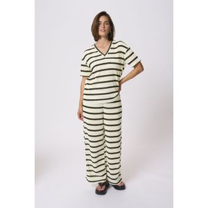 T-shirt - Turtledove / Black stripe - Loose fit