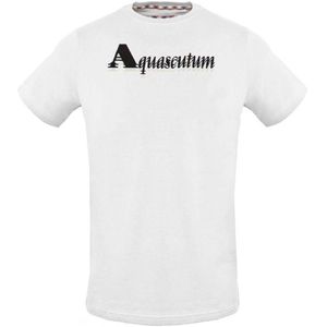 Aquascutum gelaagd logo wit T-shirt