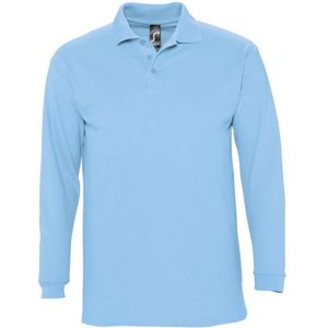 SOLS Heren-Winter II Poloshirt met lange mouwen van PiquÃ© katoen (Sky)