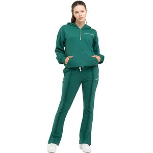 Tom Barron Dames trainingspak met kwart rits en logo in oversize