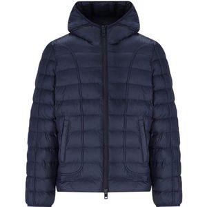 Diesel - Gewatteerd Jack - Marineblauw - 100% Polyester - Met Capuchon