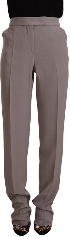 Armani damesbroek in bruine zijde met hoge taille.