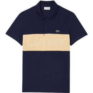 Lacoste Heren Pique Stretch Regular Poloshirt (Marine/Crème)