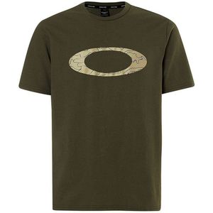 Oakley Korte Mouw Crew Neck Groen Heren Ellipse Line Camo T-Shirt 457359 86V