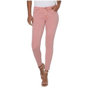 Abby Enkel Skinny Gesneden Zoom Rose Blush Jeans - Maat 32 (Taille)