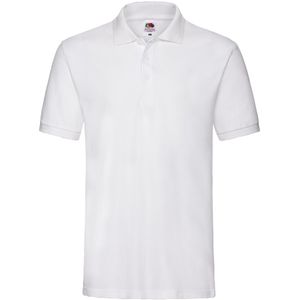 Fruit of the Loom Heren Premium Piqué Poloshirt (Wit)