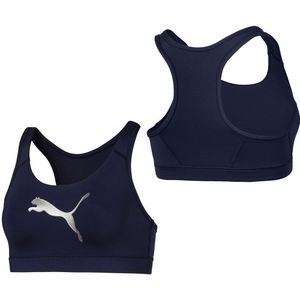 Puma - Graphic Logo Mid Impact - Sportbeha - Marineblauw