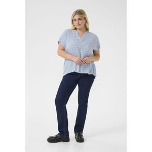 Blouse met korte mouwen Regular fit Blue/Moonstruck Print blue white