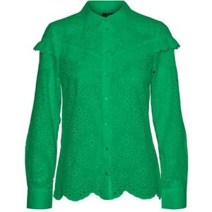 VERO MODA blouse VMNEW met ruches groen