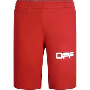 Off-White Heren Tape Sweatshorts (Rood)