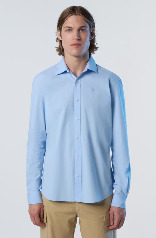 Classic - Poplin Shirt - Lichtblauw - Lange Mouwen