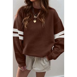 Gestreepte Mouwen Pullover Sweatshirt
