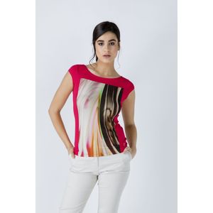 Conquista - Tweekleurige Top - Rood - Imprimétops