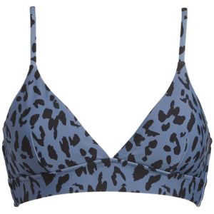 BEACHWAVE voorgevormde triangel bikinitop blauw/zwart