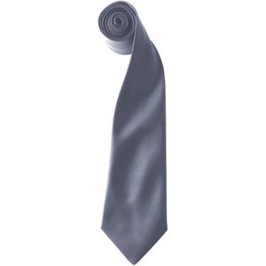 Premier Kleuren Heren Satin Clip Tie (Pakket van 2) (Staal)